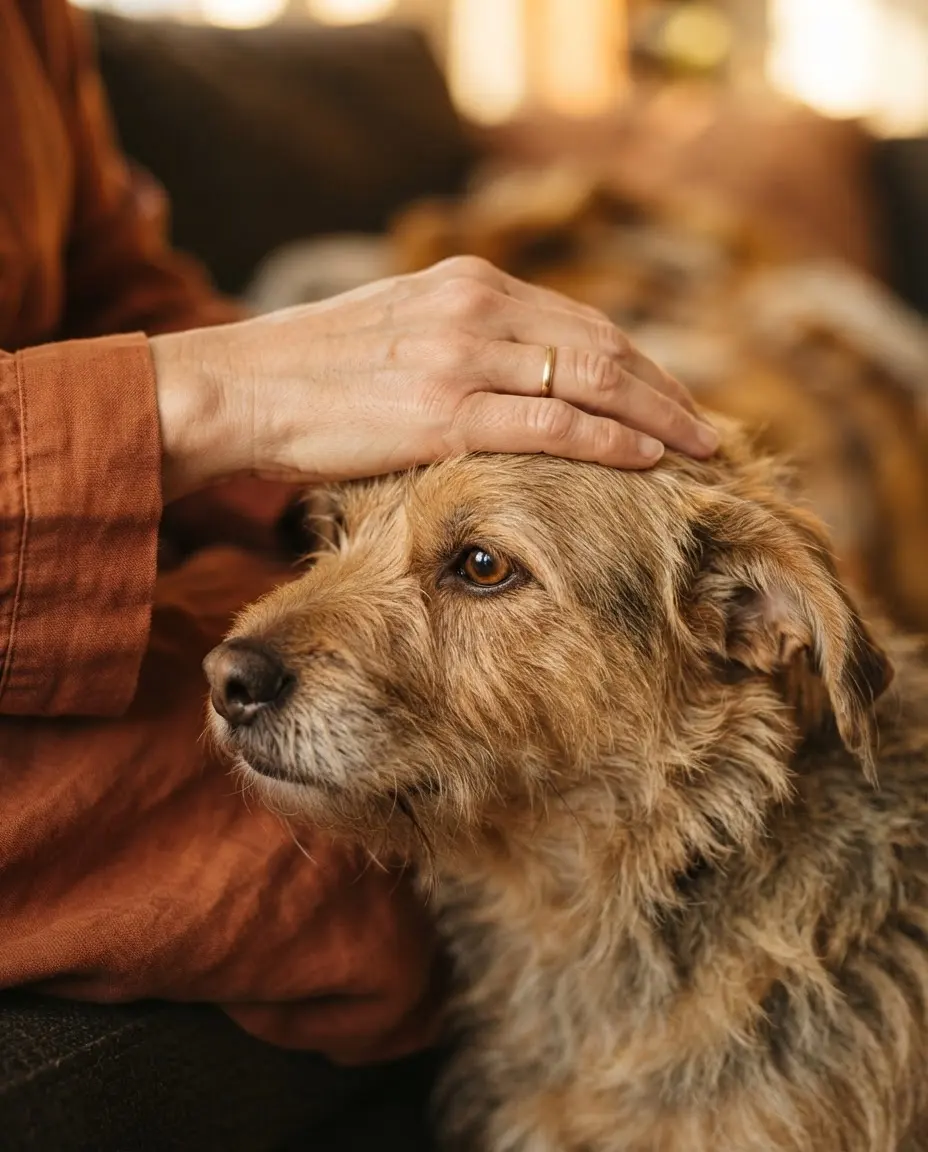 Cuidados diários e carinho com cães resgatados